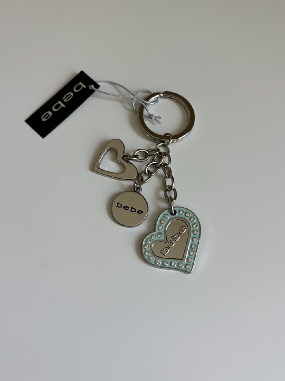 Bebe Crystal Heart Keychain Y2K NWT